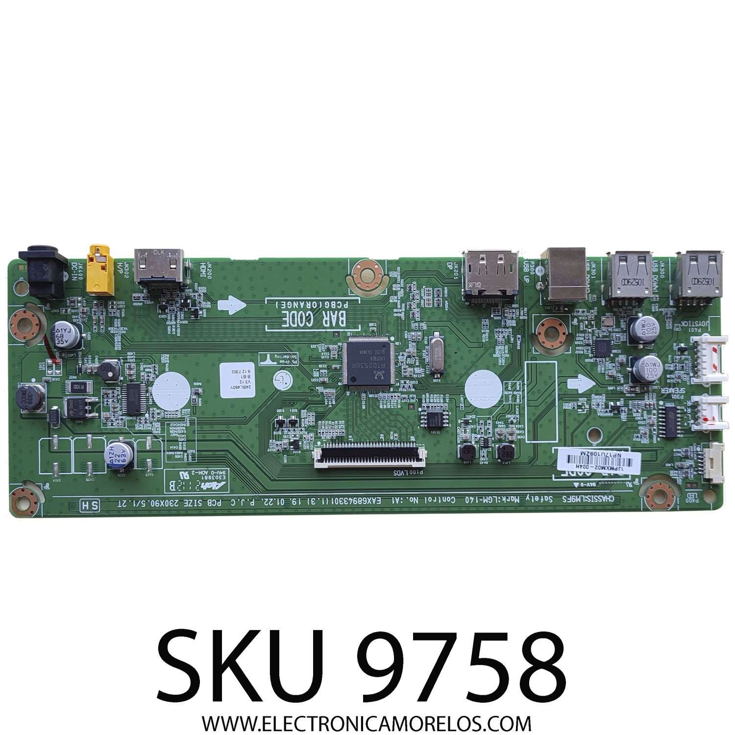 MAIN PARA TV LG / NUMERO DE PARTE AGF80206501 / EAX68943301(1.3) / NP17U109ZM  / MODELO 24BL450Y-BA	